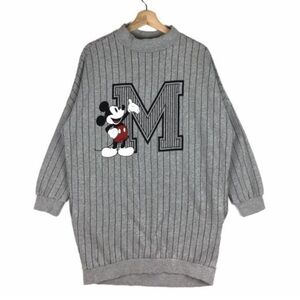 Disney - Mickey Mock Neck Sweatshirt in grey pinstripe - Size S